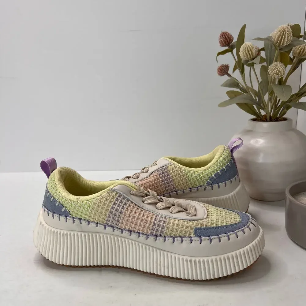 Nicole Miller Brita Platform Lace up Sneakers Multicolored Women 7.5 Light wear